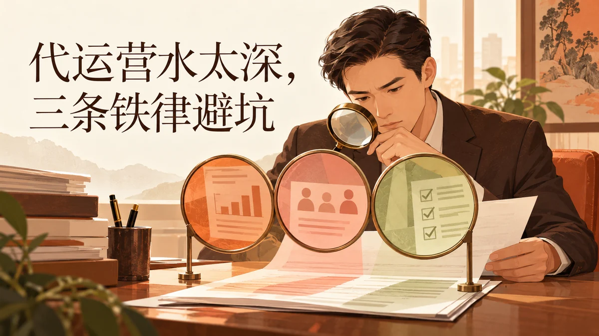 说真的，代运营水太深了，3条铁律帮你避坑封面