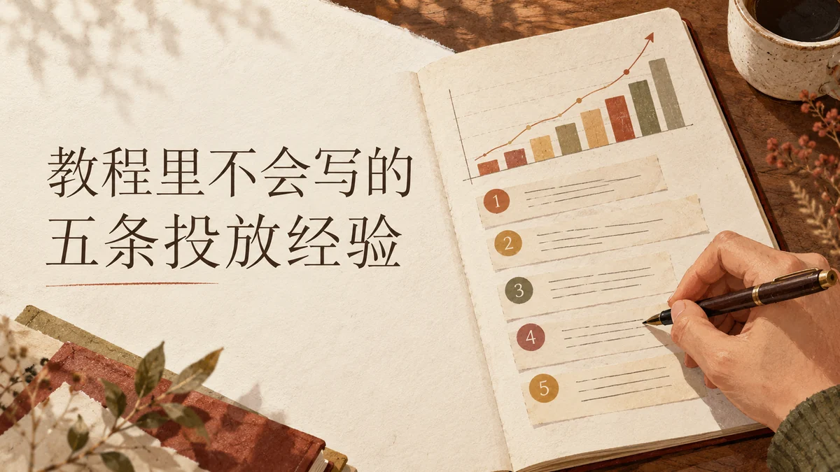 做投放这些年，我总结了5条不会写进教程的经验封面