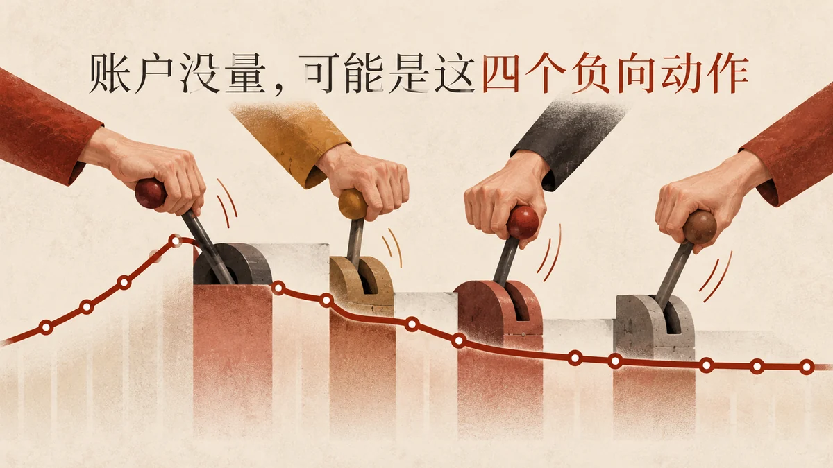 投放账户没量，是因为你做了这4个负向动作封面